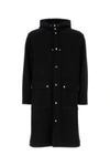 Aspesi Wool Blend Melton Loose Parka In Black