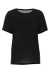 Baserange Bamboo Ribbed Crew-neck T-shirt In Black