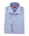 Isaia Slim-fit Basic Solid Cotton Dress Shirt In Lt Blue