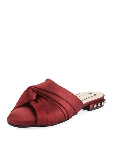 N°21 Twisted-satin Point-toe Slipper Shoes In Purple