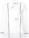 DEREK LAM 10 CROSBY Long Sleeve Ruffle Front Shirt,TP71717FS12111703