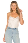 Alice And Olivia Harmon Satin-crepe Camisole In Champagne