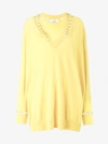 Givenchy Pearl Embellished Sweater In Yellow&orange
