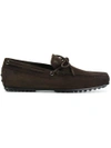 Tod's Drawstring Detail Moccasins In Brown