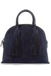 LOEFFLER RANDALL DOME LEATHER-TRIMMED SUEDE SATCHEL