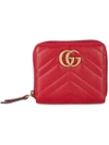 Gucci Gg Marmont Quilted-leather Wallet In Red