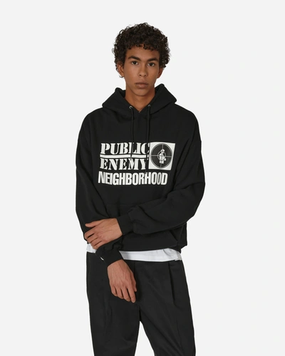 Neighborhood Public Enemy Hooded Sweatshirt In Black