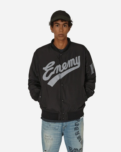 Neighborhood Public Enemy X Majestic Baseball Jacket In Black