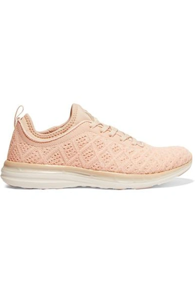 Apl Athletic Propulsion Labs Techloom Phantom 3d Mesh Sneakers In Blush & Cream