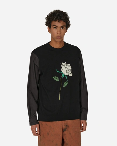 UNDERCOVER WHITE ROSE CREWNECK SWEATER