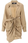 Jacquemus Beige Le Chouchou 'la Robe Bahia' Minidress In Beige