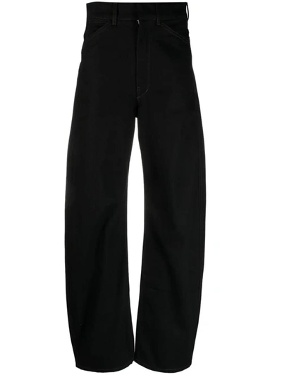 Lemaire Wide-leg High-rise Jeans In Black