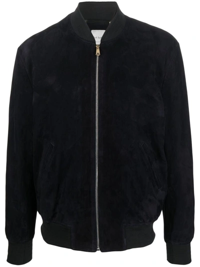 Paul Smith Suede Jacket In Blue
