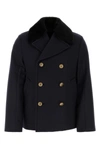 Prada Cappotto In Feltro Blu Scuro Uomo In Blue