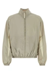 Reebok Versatile Stand-up Collar Windbreaker With Zip Pockets In Grey