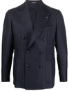 Tagliatore Double-breasted Button Blazer In Multicolour
