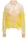 Des Phemmes Tulle Feathers In Beige