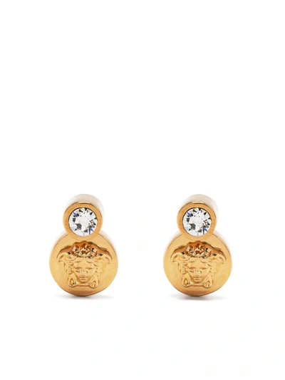 Versace Medusa Head Stud Earrings In Gold
