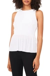 Halogen Sleeveless Peplum Top In Bright White