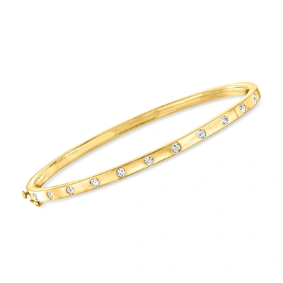 Ross-simons Diamond Station Bangle Bracelet In 18kt Yellow Gold
