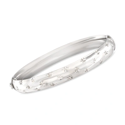 Ross-simons Diamond-cut And Polished Sterling Silver Bangle Bracelet