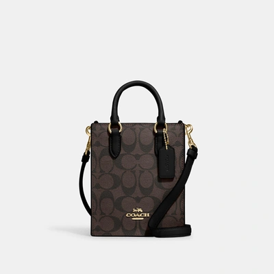 Coach Outlet North South Mini Tote In Signature Canvas In Multi