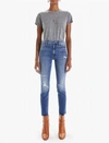 MOTHER MID RISE DAZZLER ANKLE FRAY JEAN IN WEEKEND WARRIOR