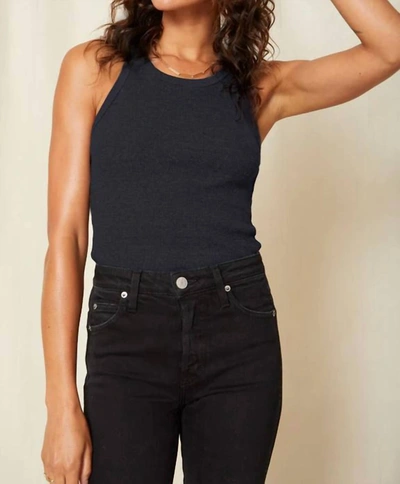 Amo Long Rib Tank In Vintage Black