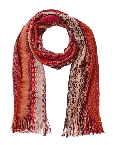 Missoni Wool-blend Scarf, Orange In Red