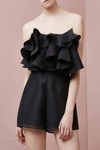 KEEPSAKE WOMEN RUFFLE LOST LOVER PLAYSUIT IN BLACK