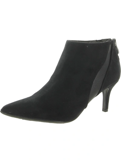 Lifestride Sparrow Womens Faux Suede Pointed Toe Ankle Boots In Black