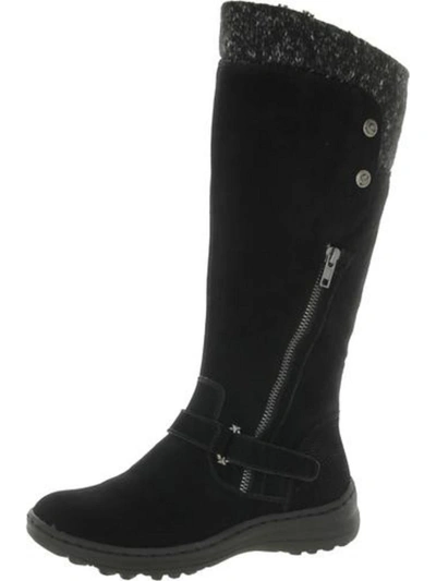 Naturalizer Aubrey Womens Suede Faux Fur Knee-high Boots In Black