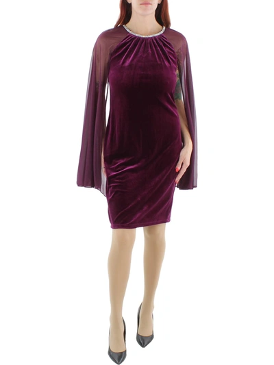 R & M Richards Womens Velvet Midi Cocktail And Party Dress In Pink