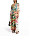 JOHNNY WAS DANA SWIM COVER-UP SIDE SLIT PULLOVER KAFTAN MAXI DRESS IN MULTI