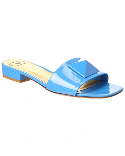 Valentino Garavani Maxi Stud Patent Sandal In Blue