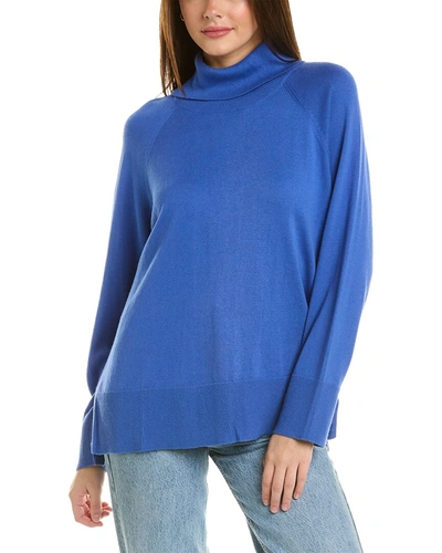 Hannah Rose Live-in Cashmere-blend Turtleneck Sweater In Blue