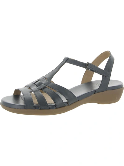 Naturalizer Nanci Womens Leather Strappy Wedges In Grey