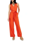 INC WOMENS BELTED SLEEVELESS JUMPSUIT