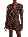 Aqua Womens Satin Printed Mini Dress In Multi