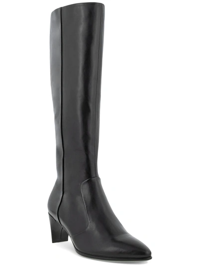 Ecco Shape 45 Womens Leather Pointed Toe Knee-high Boots In Black