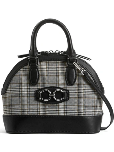 Naturalizer Cisely Womens Faux Leather Glen Plaid Satchel Handbag In Black