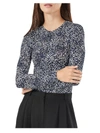 BCBGMAXAZRIA WOMENS PRINTED CREWNECK PULLOVER TOP