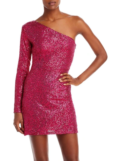 Aqua Womens Sequined Mini Cocktail And Party Dress In Pink