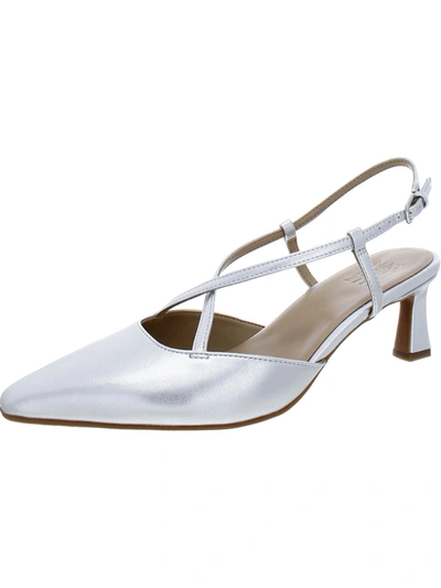 Naturalizer Tahira Slingback Pump In Silver Smooth Faux Leather