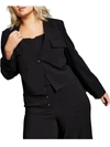 ROYALTY BY MALUMA WOMENS COLLARLESS SUIT SEPARATE ONE-BUTTON BLAZER