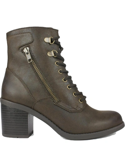 White Mountain Dorsett Womens Faux Leather Ankle Ankle Boots In Grey