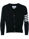 THOM BROWNE FOUR STRIPE SLEEVE CARDIGAN,MKCS01A0001112076644