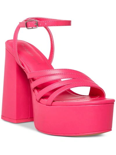Madden Girl Jadda Womens Chunky Ankle Strap Platform Sandals In Pink