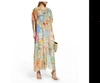 JOHNNY WAS BELLA CAPE SLEEVE LACE UP MAXI KAFTAN DRESS IN MULTICOLOR
