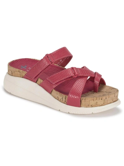 Baretraps Selby Womens Strappy Thong Wedge Sandals In Pink